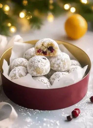 Cranberry Orange Snowball Cookies
