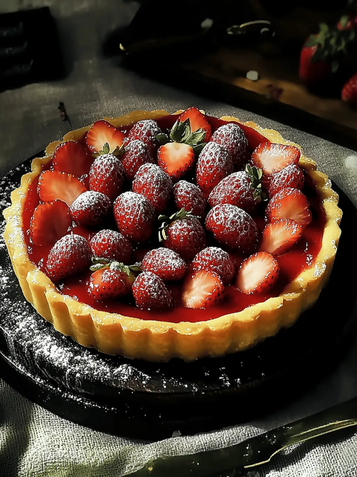 Strawberry Kaju Katli Tart