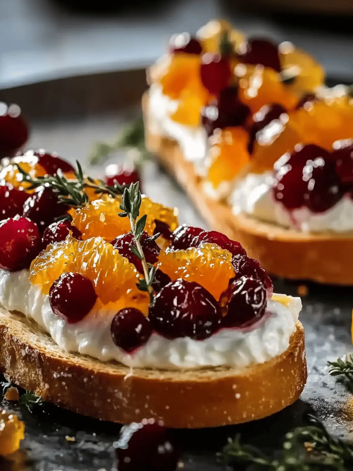 Cranberry and Orange Crostini