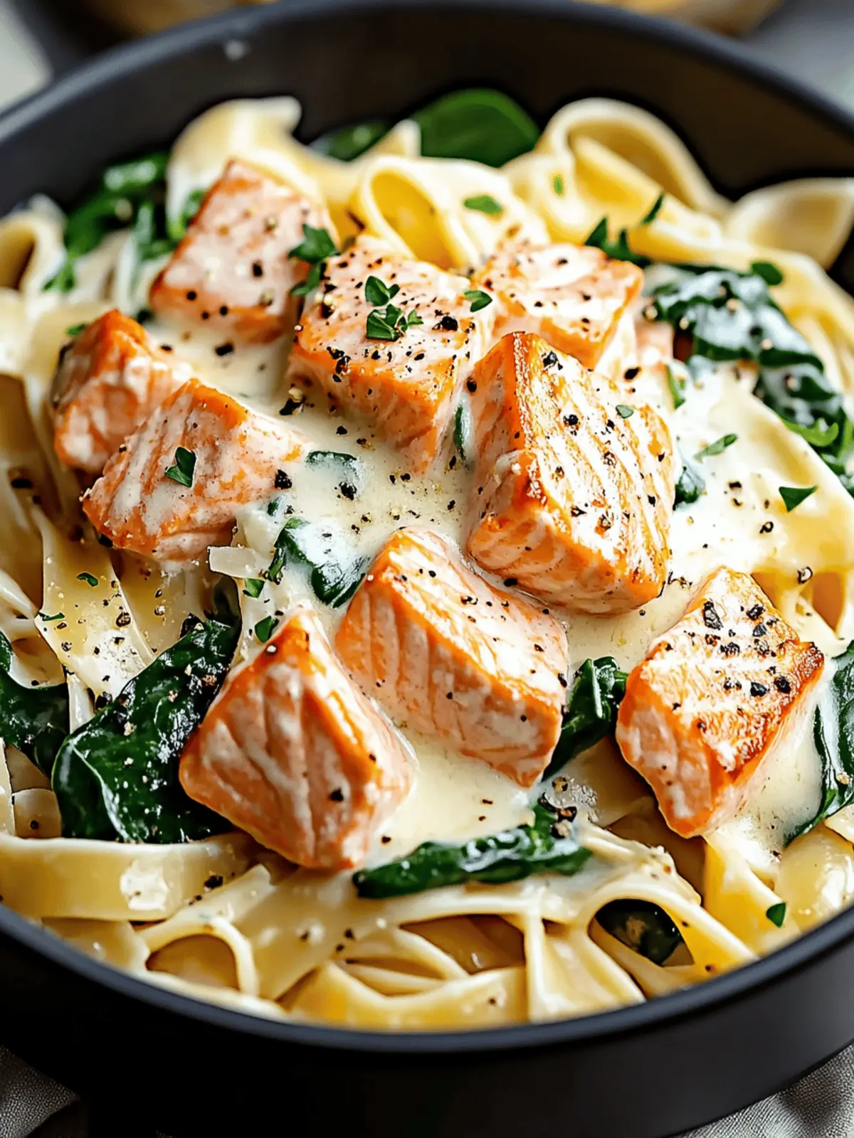 Salmon Spinach Pasta
