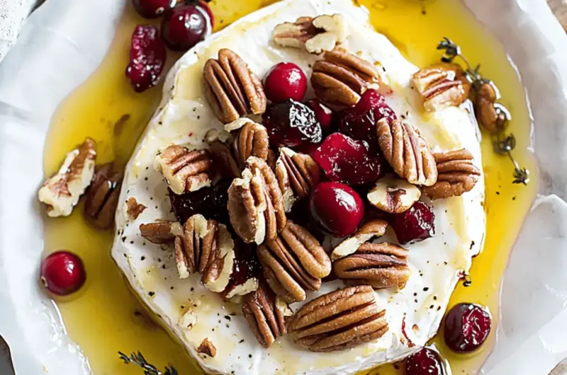Baked Brie with Cranberries and Pecans