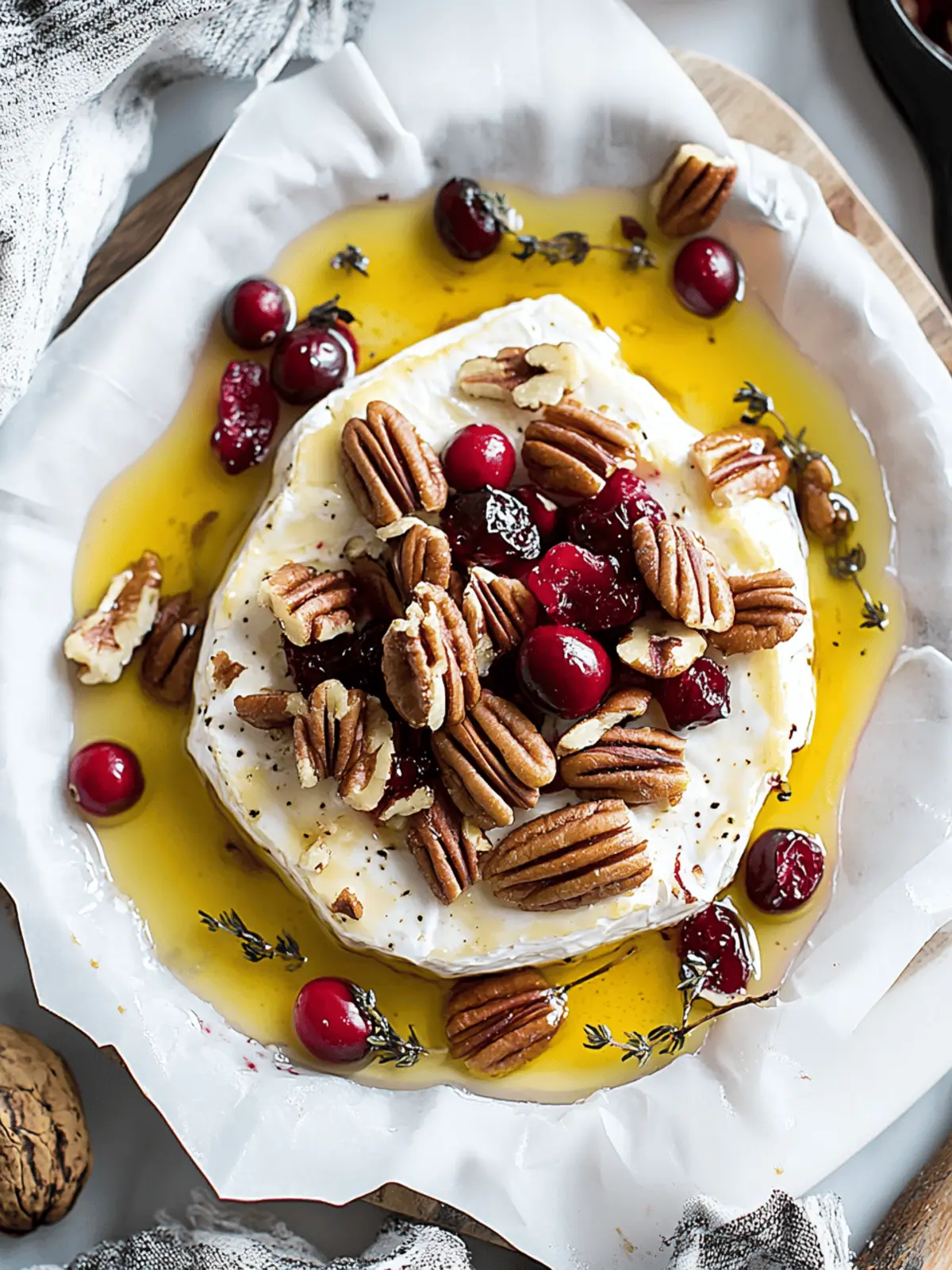 Baked Brie with Cranberries and Pecans