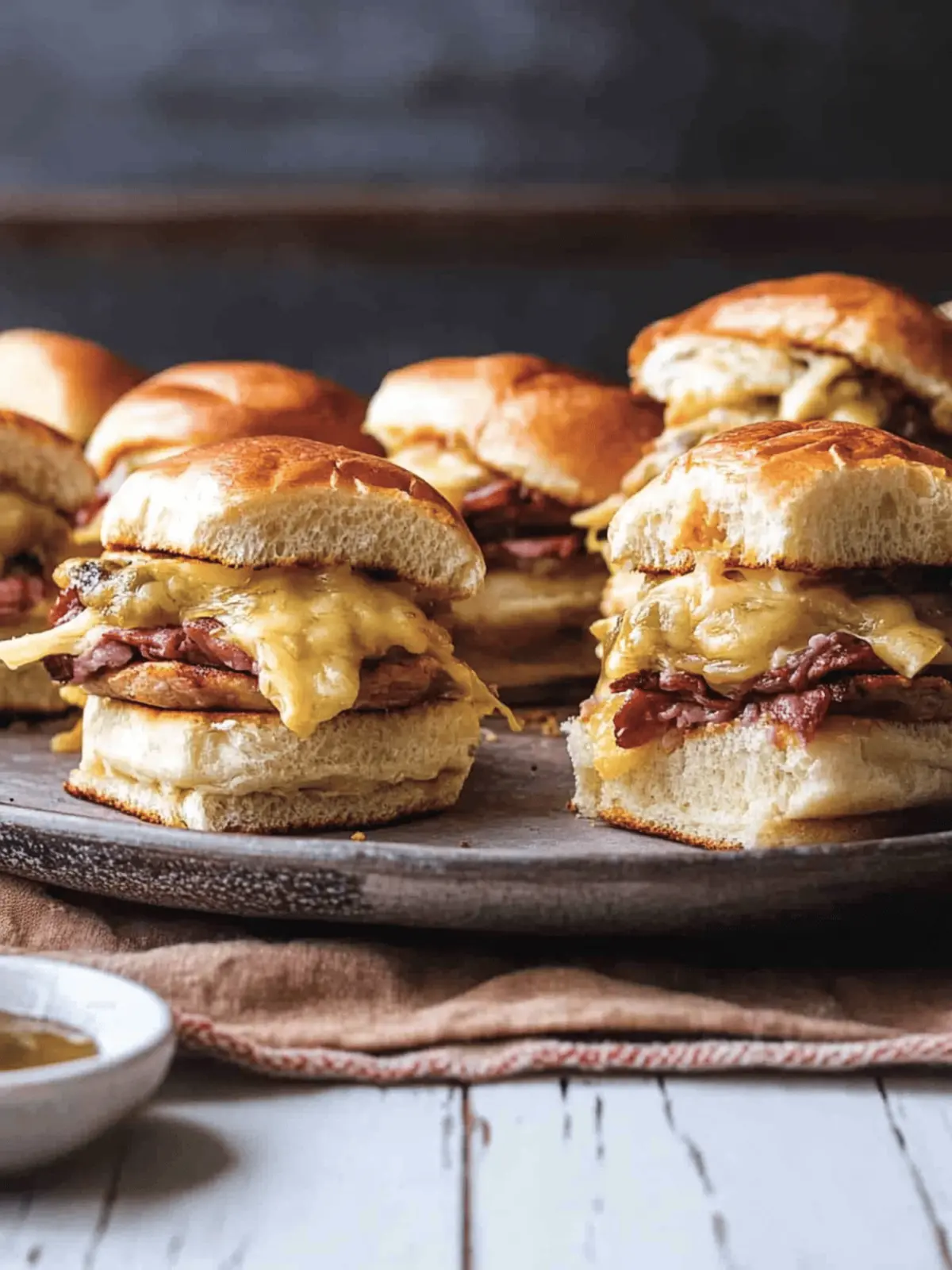 Cheesy Reuben Sliders