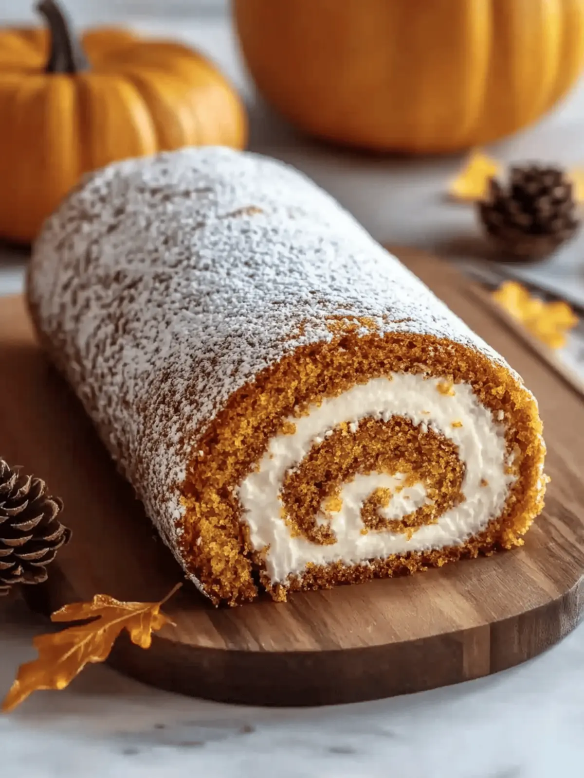 Fall Pumpkin Spice Roll Cake