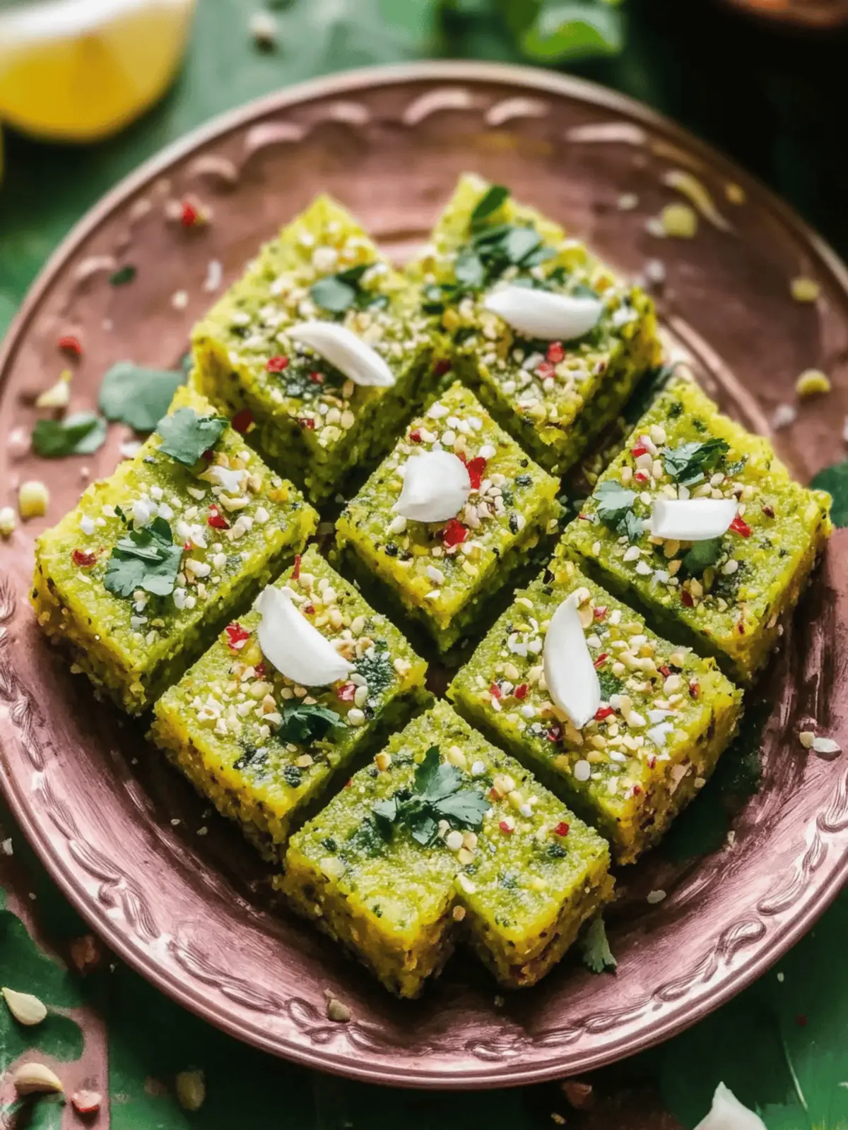 Fluffy Sprouts Dhokla