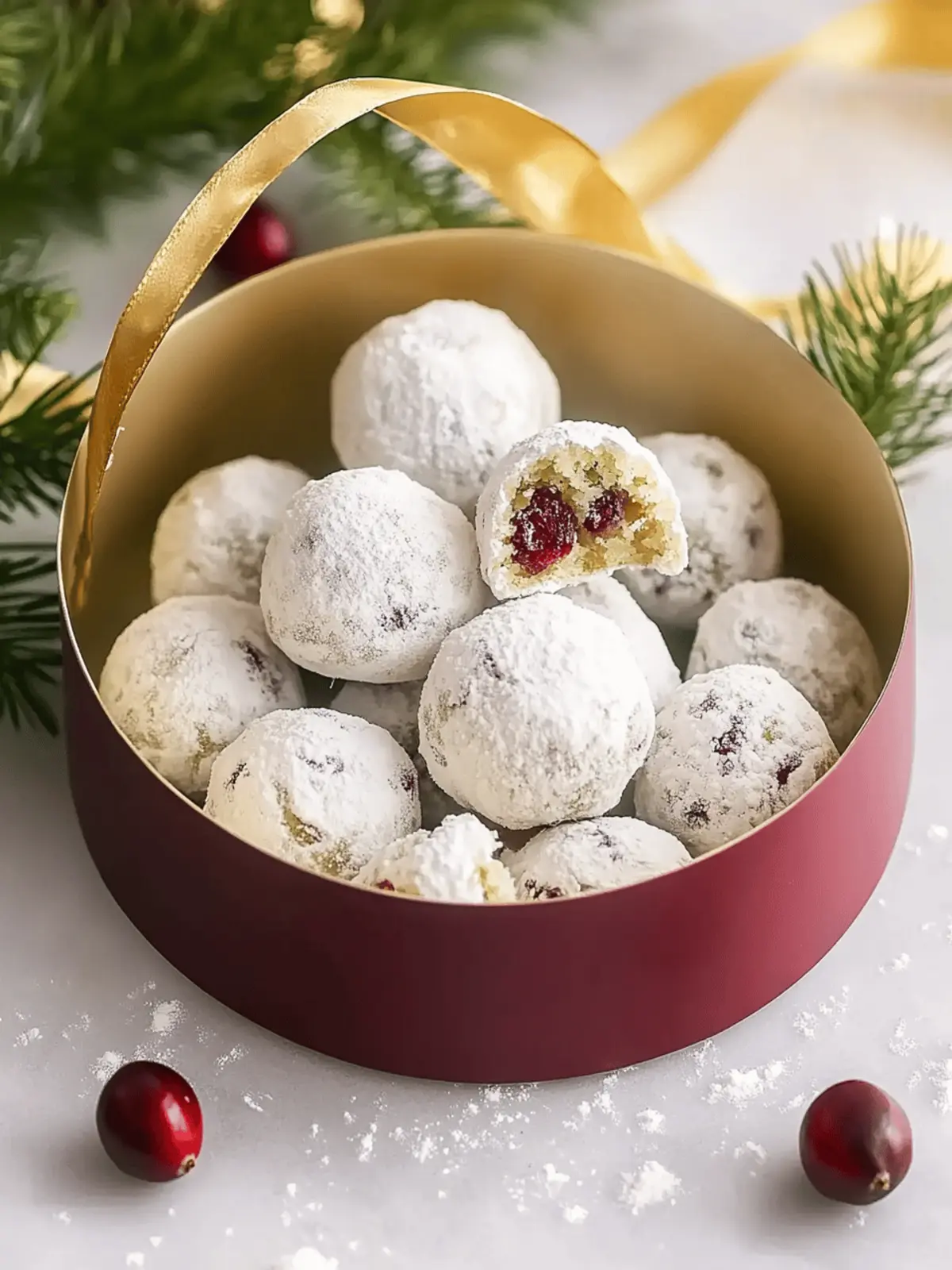 Cranberry Orange Snowball Cookies