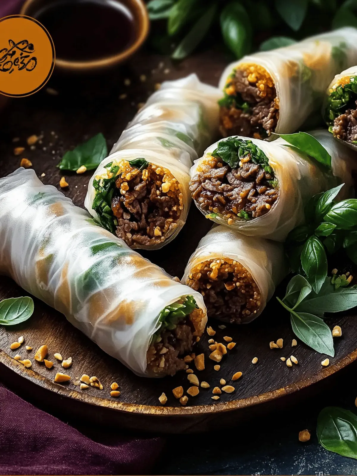 Thai Basil Beef Rolls