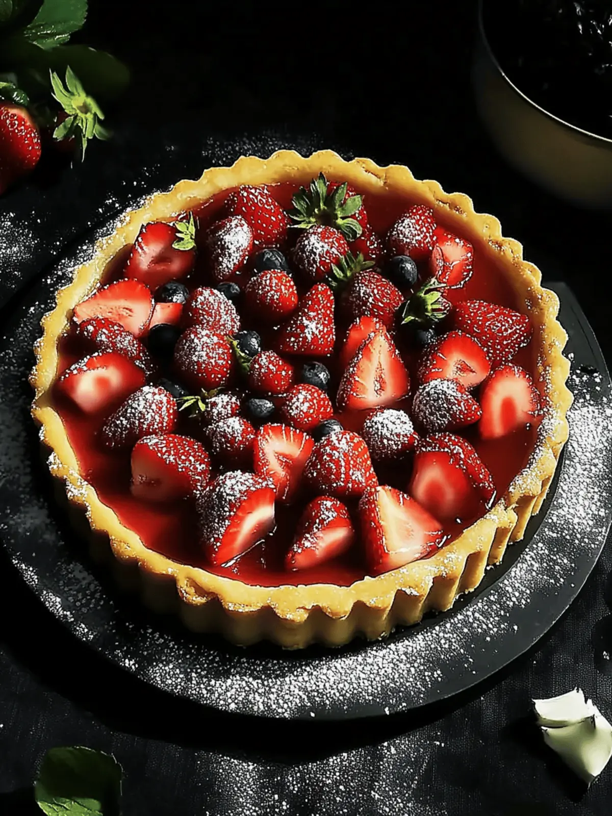 Strawberry Kaju Katli Tart