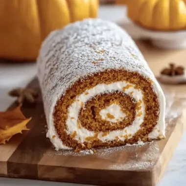 Fall Pumpkin Spice Roll Cake