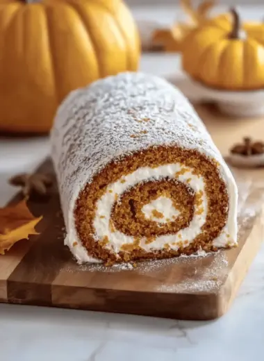 Fall Pumpkin Spice Roll Cake