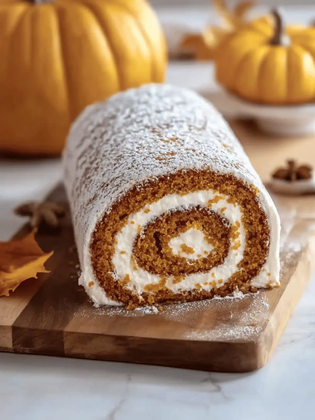 Fall Pumpkin Spice Roll Cake