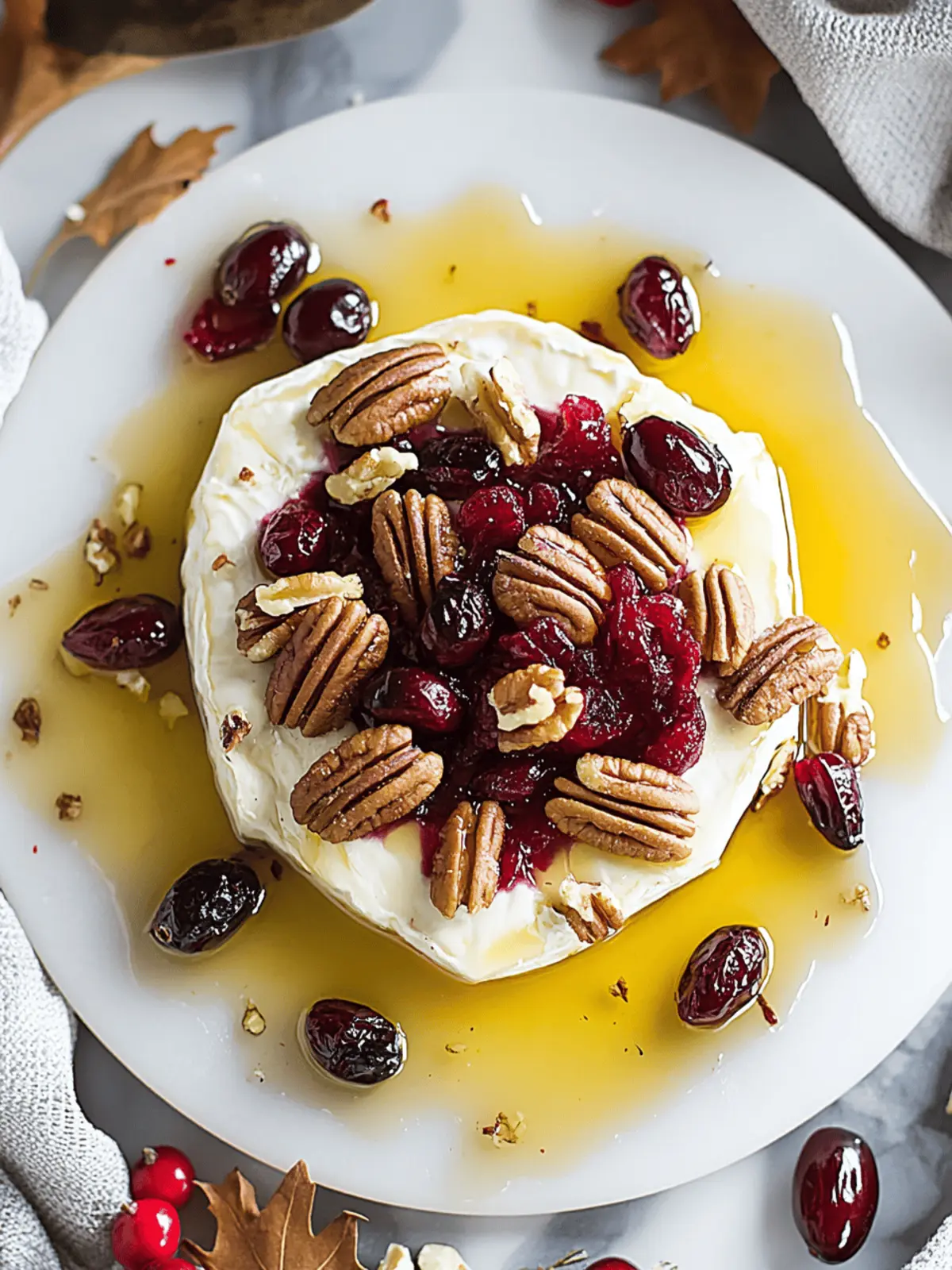 Baked Brie with Cranberries and Pecans