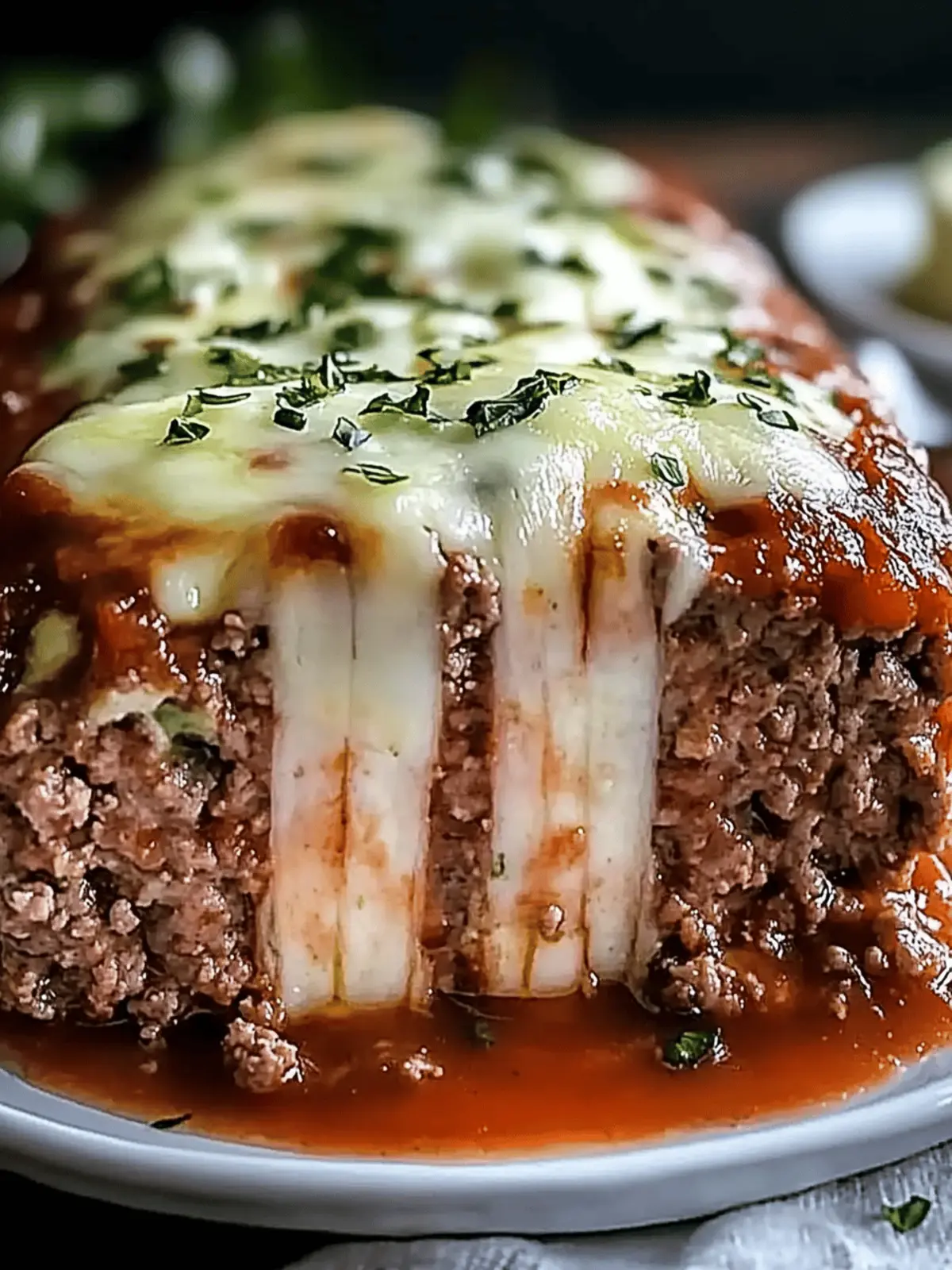Stuffed Meatloaf with Mozzarella
