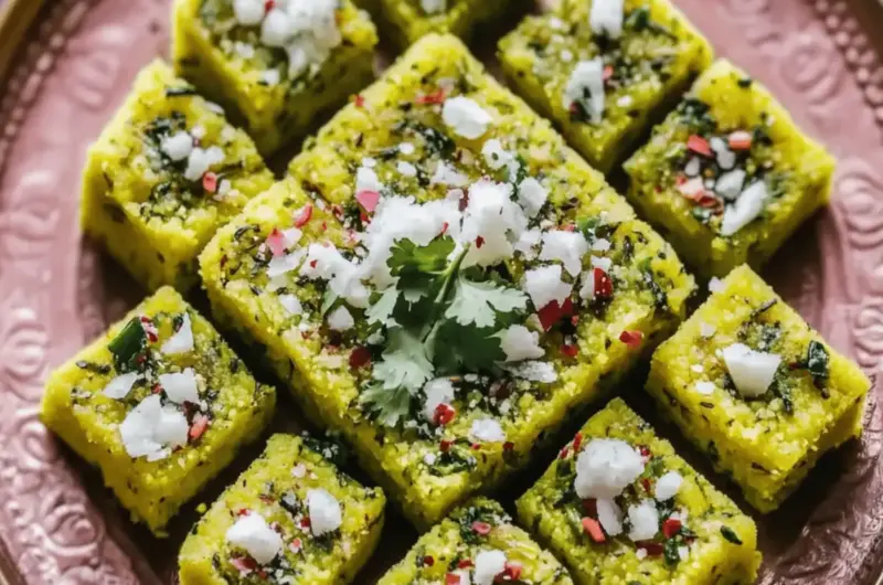 Fluffy Sprouts Dhokla