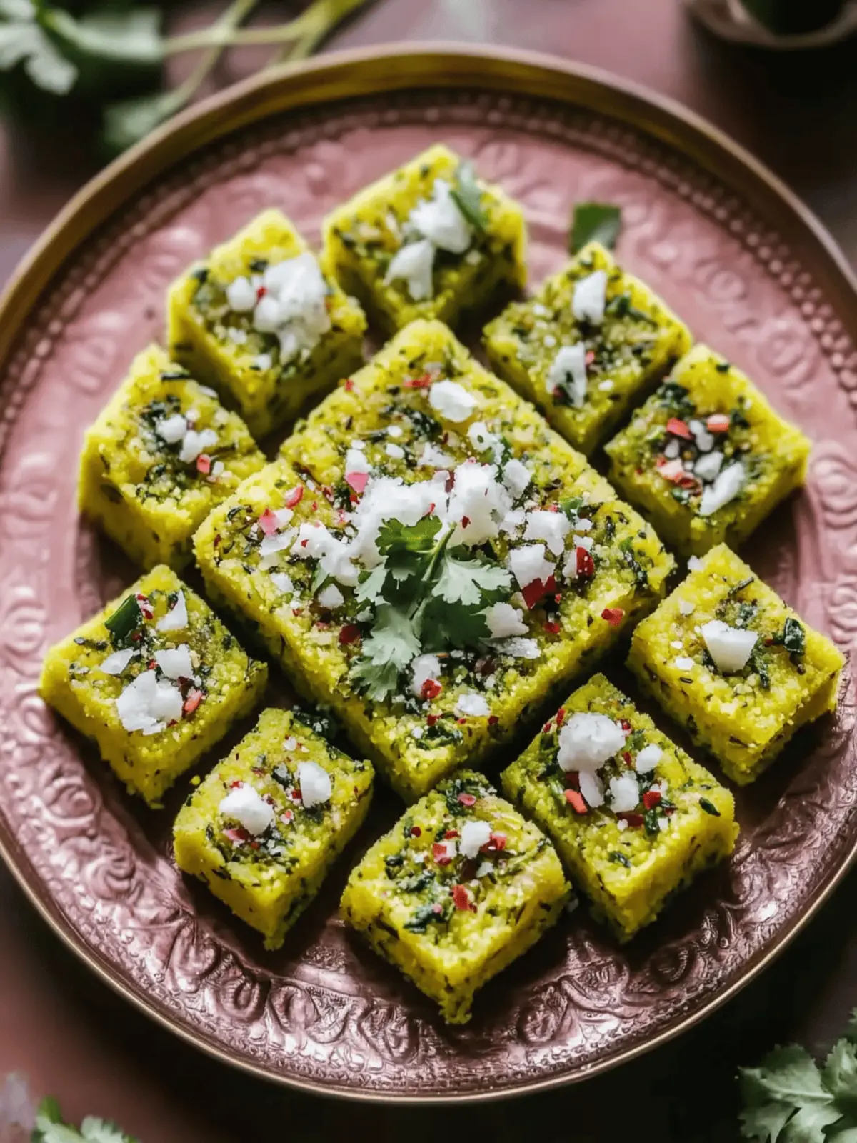 Fluffy Sprouts Dhokla