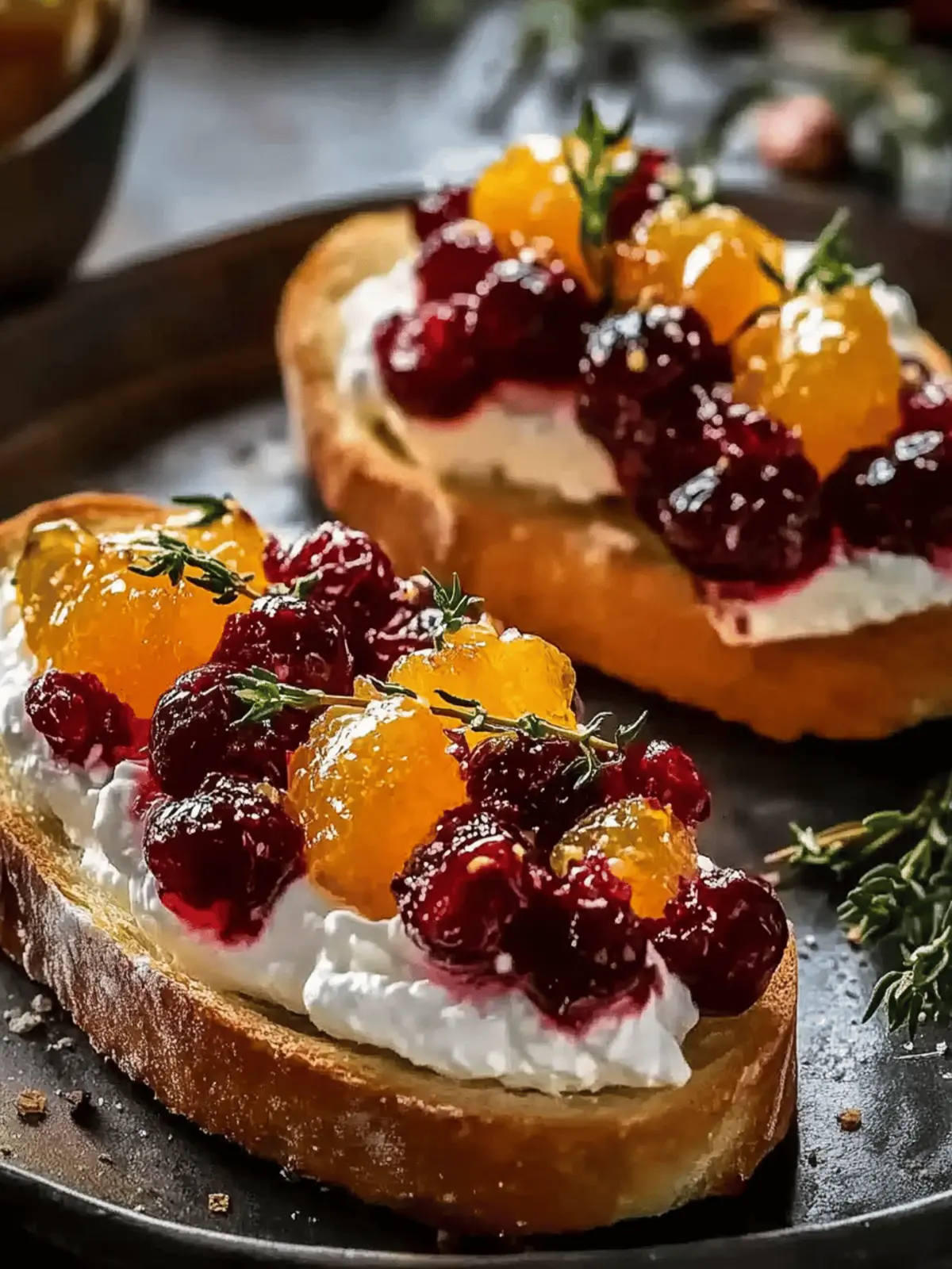 Cranberry and Orange Crostini