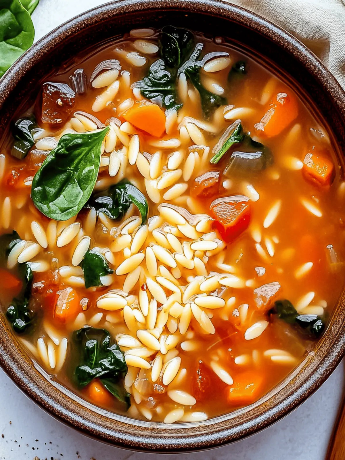 Italian Orzo Spinach Soup