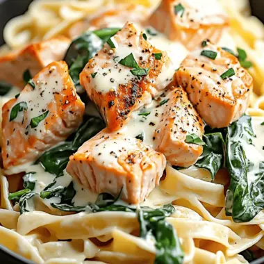 Salmon Spinach Pasta