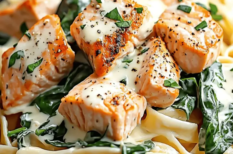 Salmon Spinach Pasta