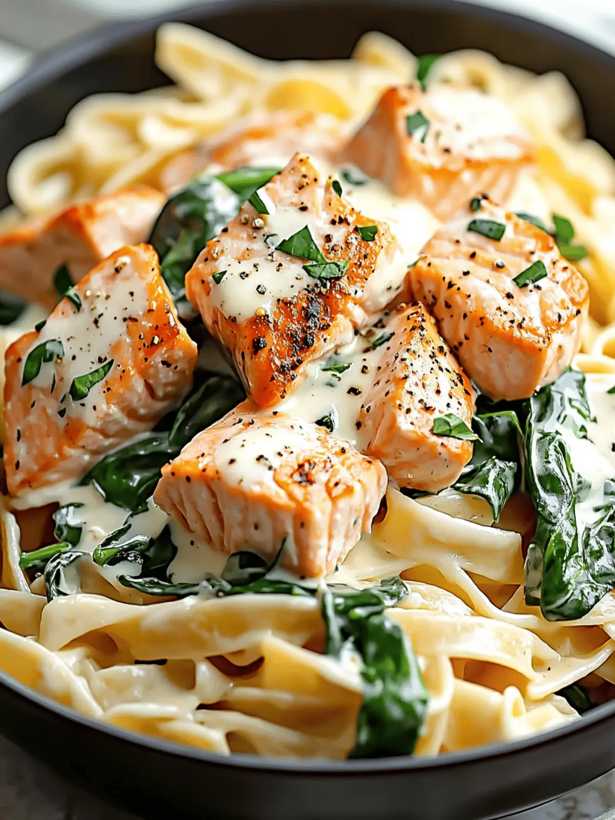 Salmon Spinach Pasta