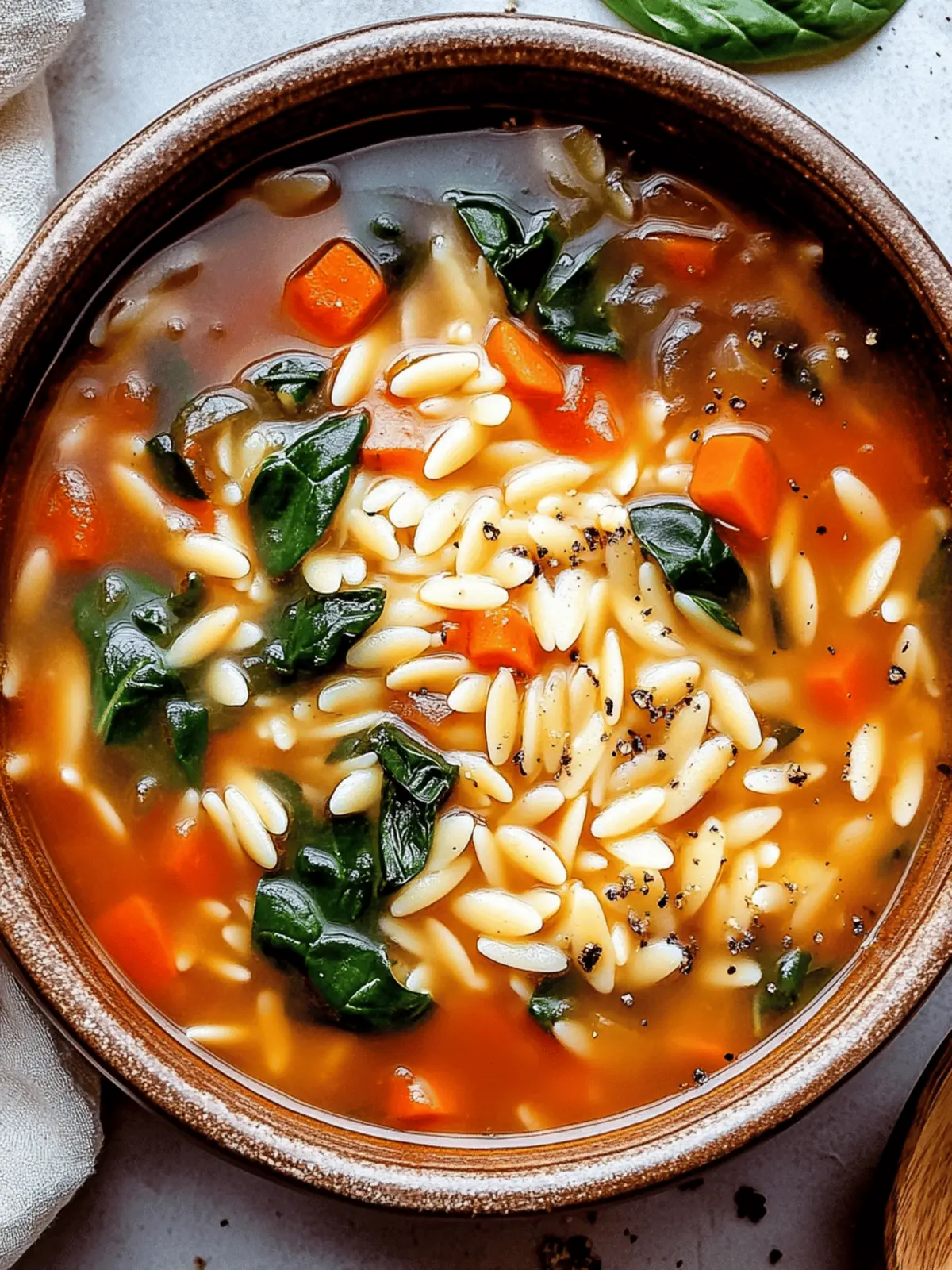 Italian Orzo Spinach Soup