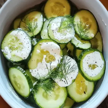 Pickle Juice Ranch Cucumber Salad