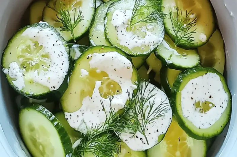 Pickle Juice Ranch Cucumber Salad