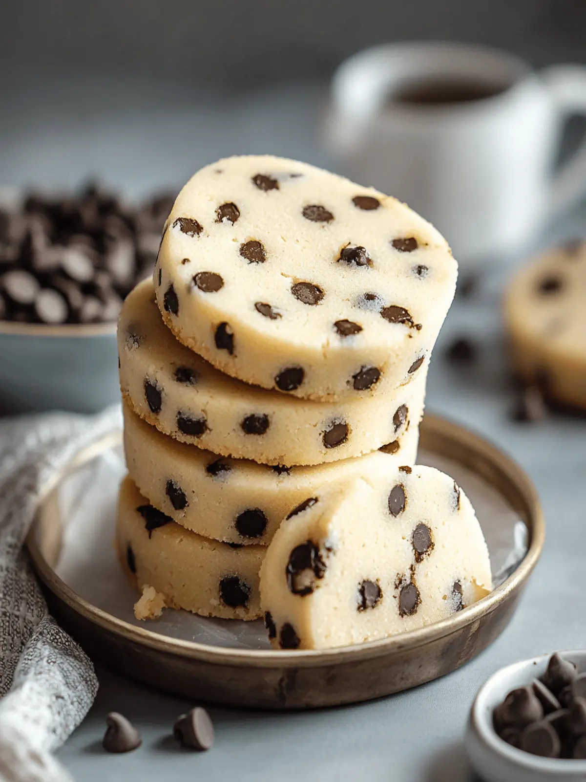 Mini Chocolate Chip Shortbread Cookies