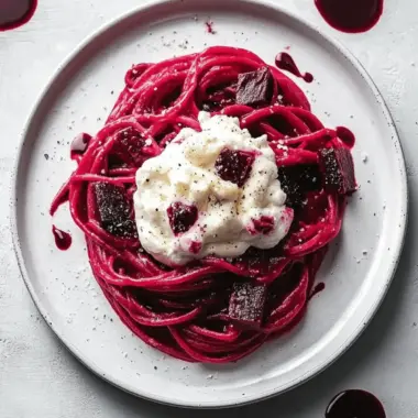 Bloody Beet and Goat Cheese Pasta