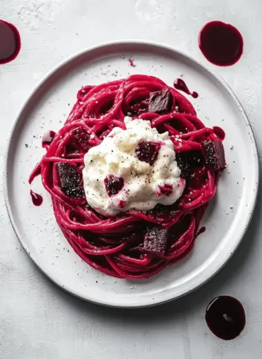 Bloody Beet and Goat Cheese Pasta