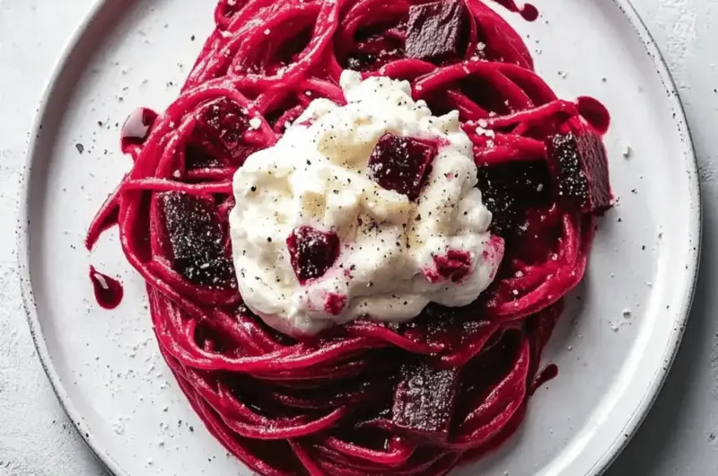 Bloody Beet and Goat Cheese Pasta