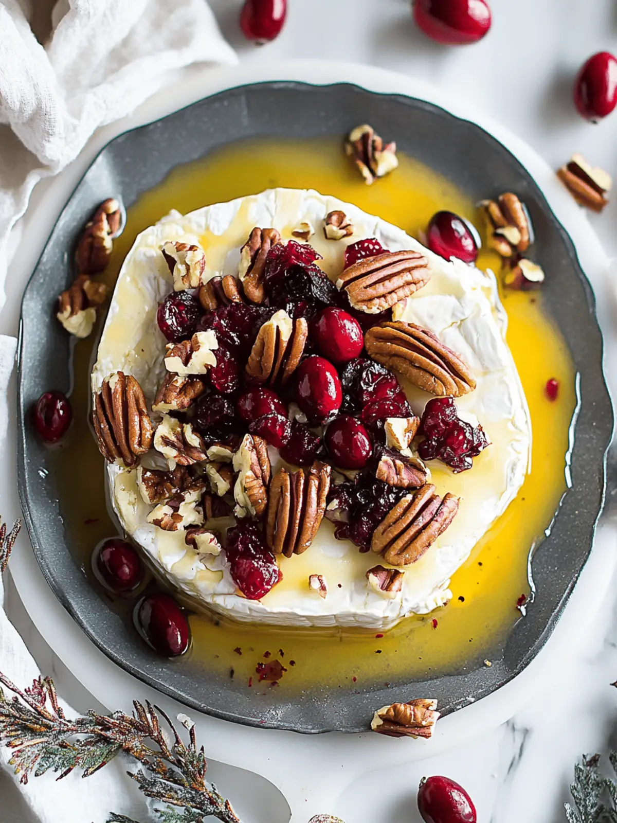 Baked Brie with Cranberries and Pecans