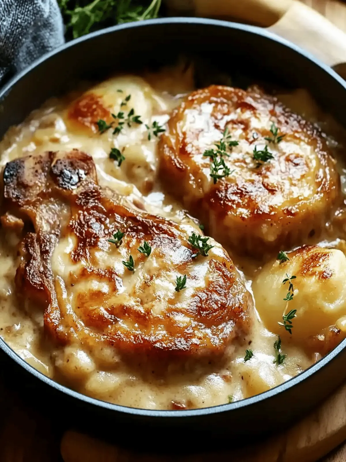 Smothered Pork Chop and Scalloped Potato