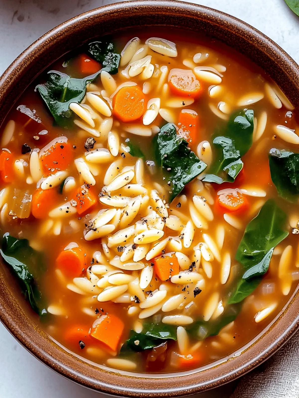 Italian Orzo Spinach Soup