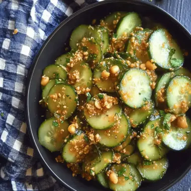 Cucumbers in Spicy Peanut Sauce
