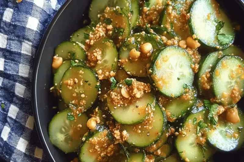 Cucumbers in Spicy Peanut Sauce