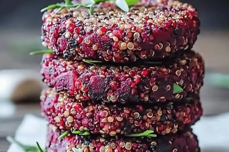 Beet and Goat Cheese Quinoa Patties