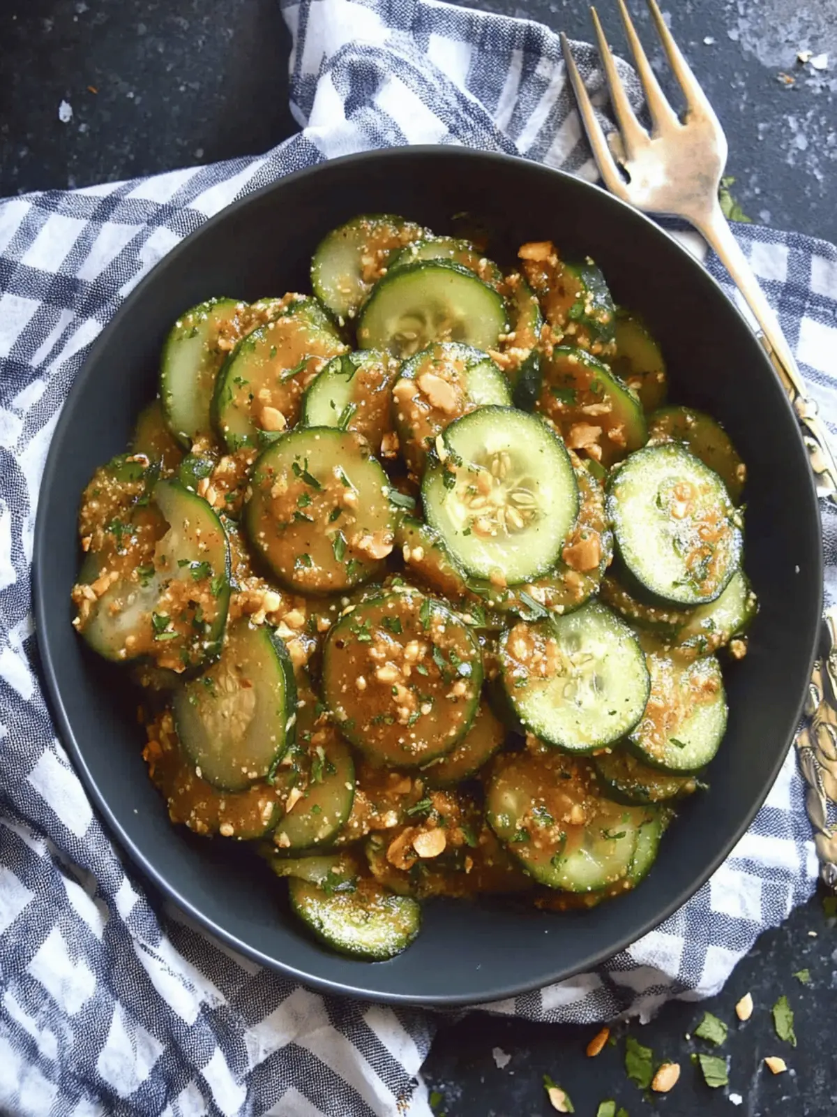 Cucumbers in Spicy Peanut Sauce