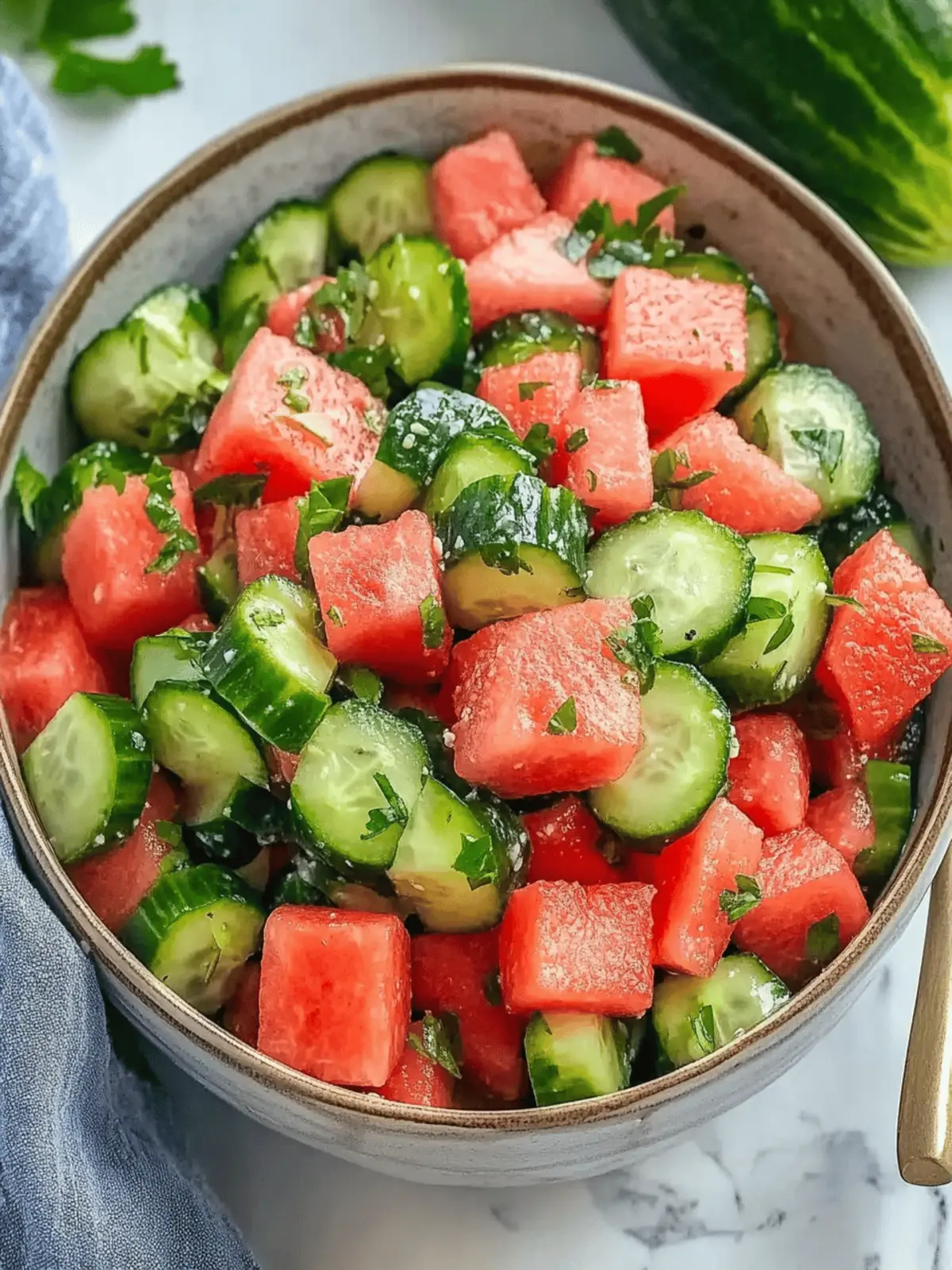 Watermelon Cucumber Salad