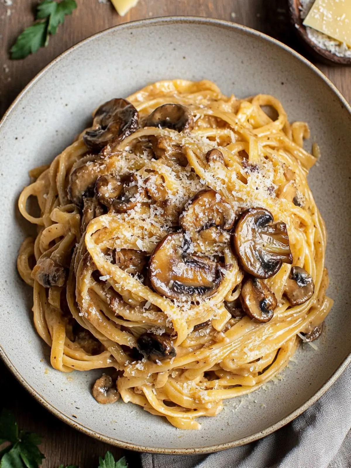 Caramelized Leek and Mushroom Gruyere Pasta