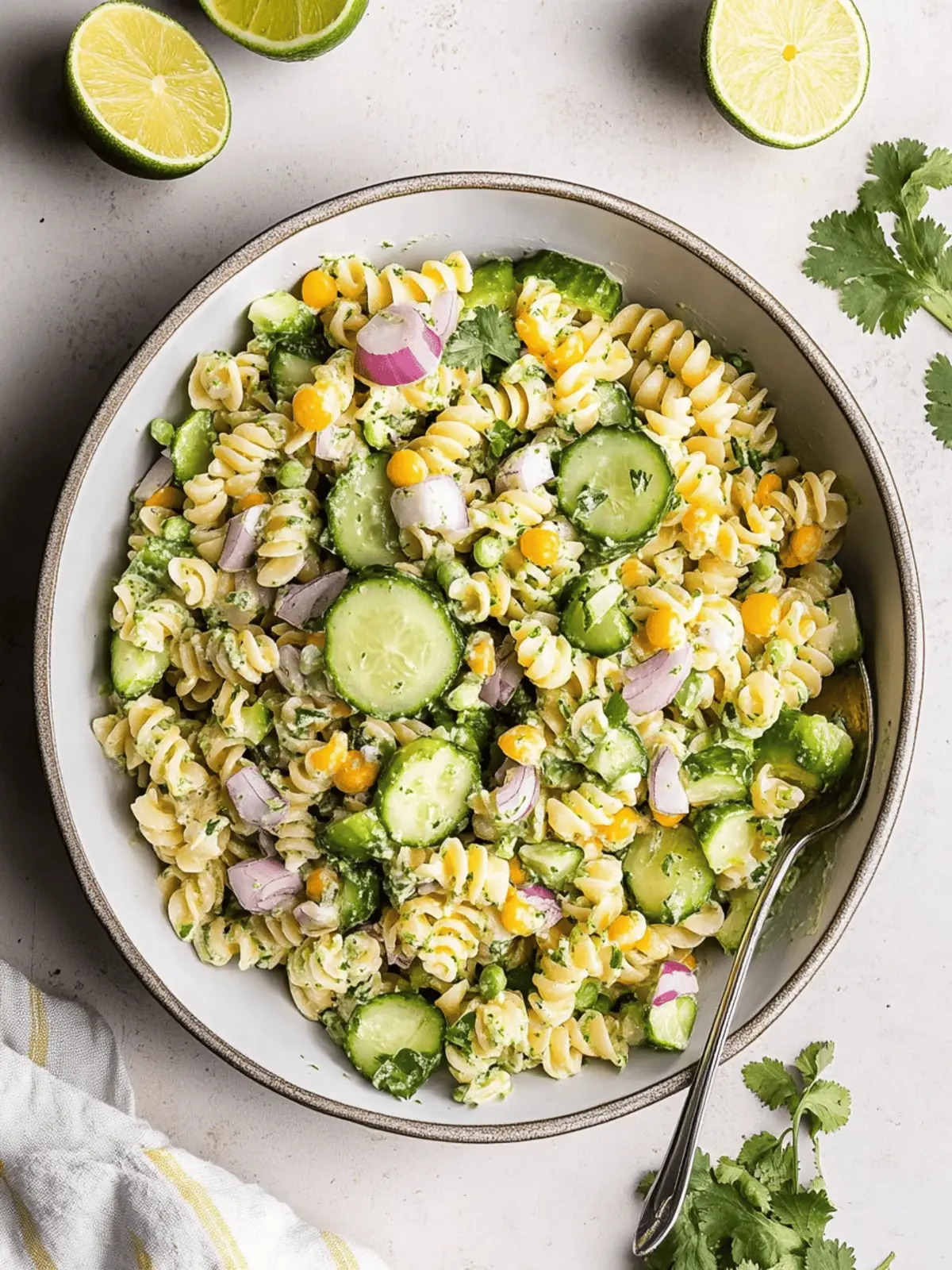 Healthy Cilantro Lime Pasta Salad