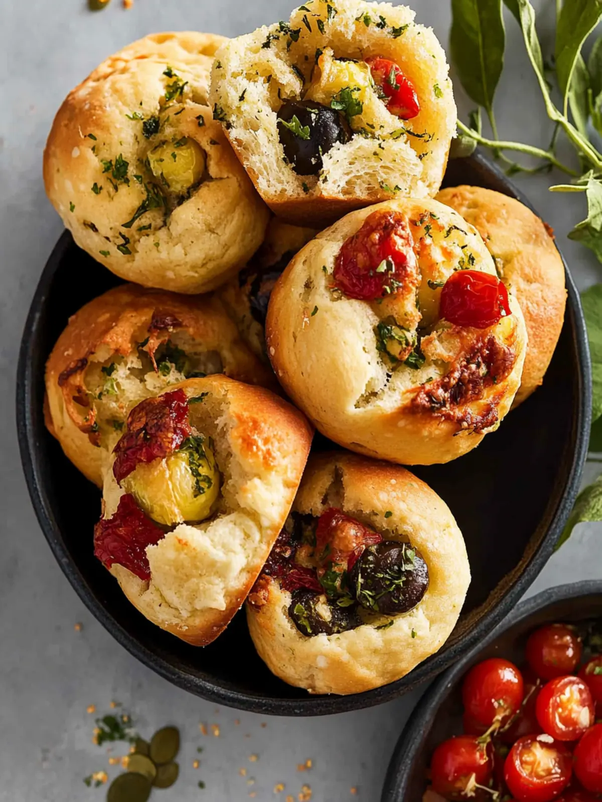 Easy Focaccia Muffins