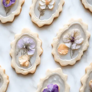Grey Stained Glass Floral Cookies