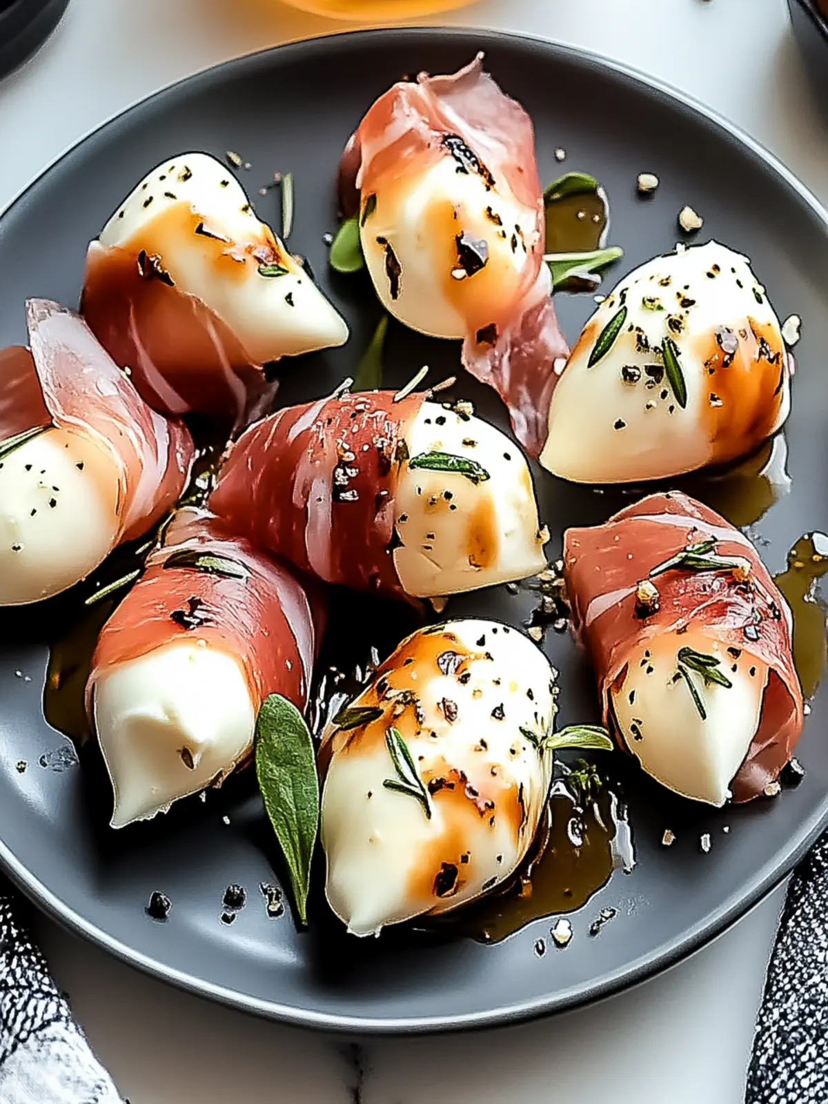 Prosciutto Wrapped Mozzarella Bites