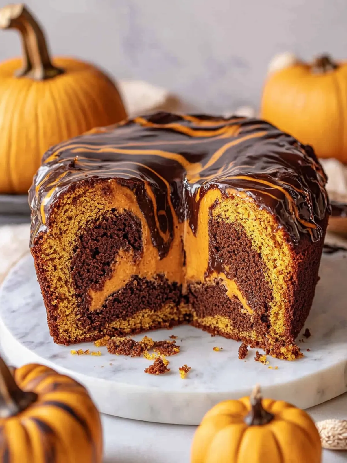 Pumpkin Marble Cake (vegan)