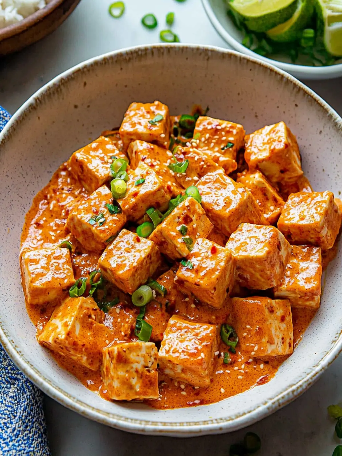 Spicy Tofu with Creamy Coconut Sauce