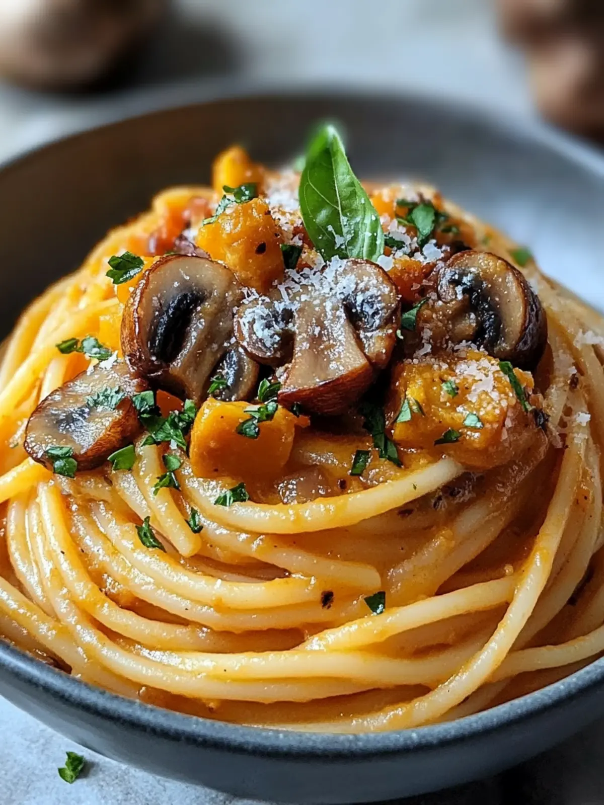 Pumpkin & Mushroom Spaghetti