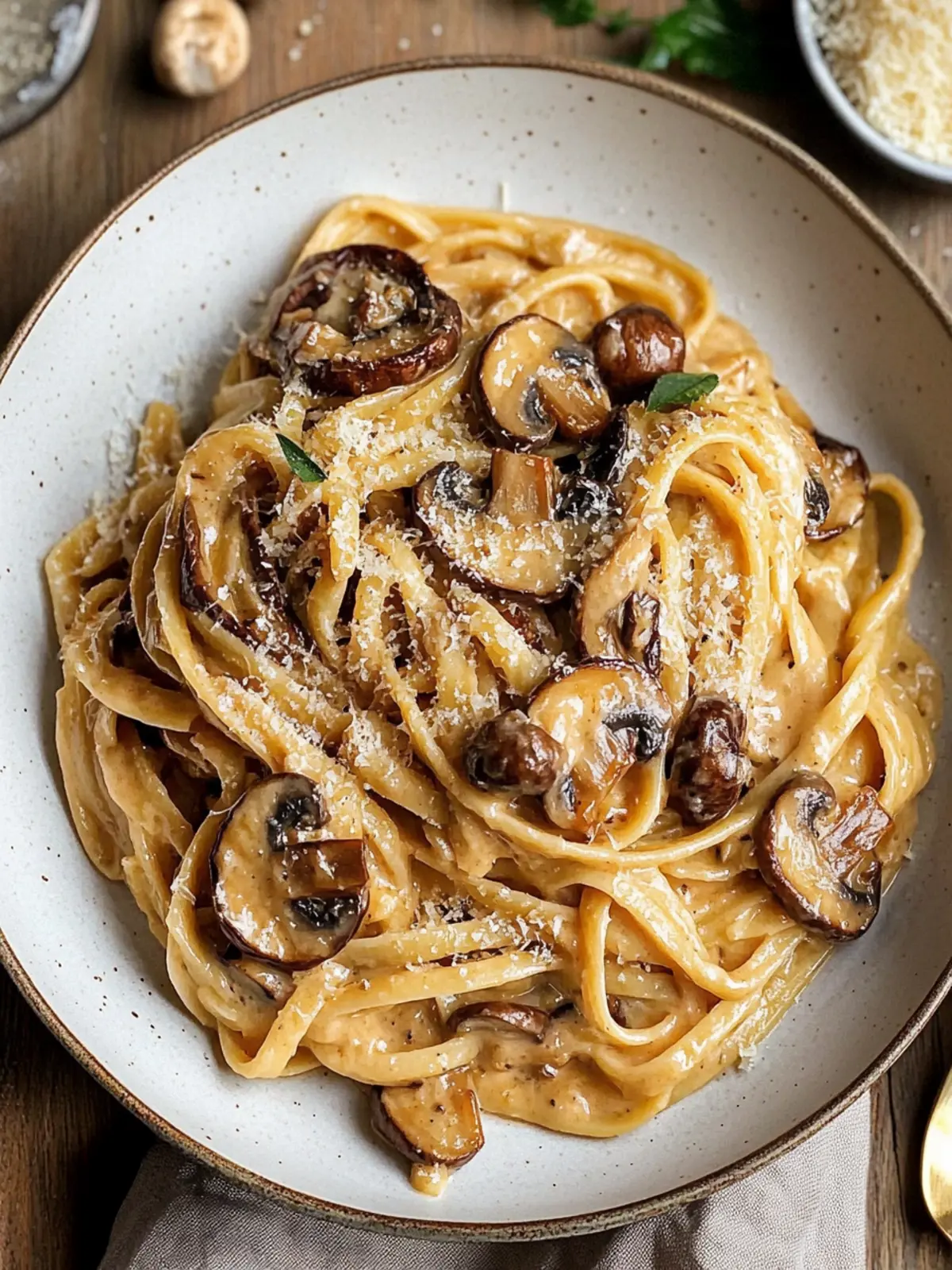 Caramelized Leek and Mushroom Gruyere Pasta