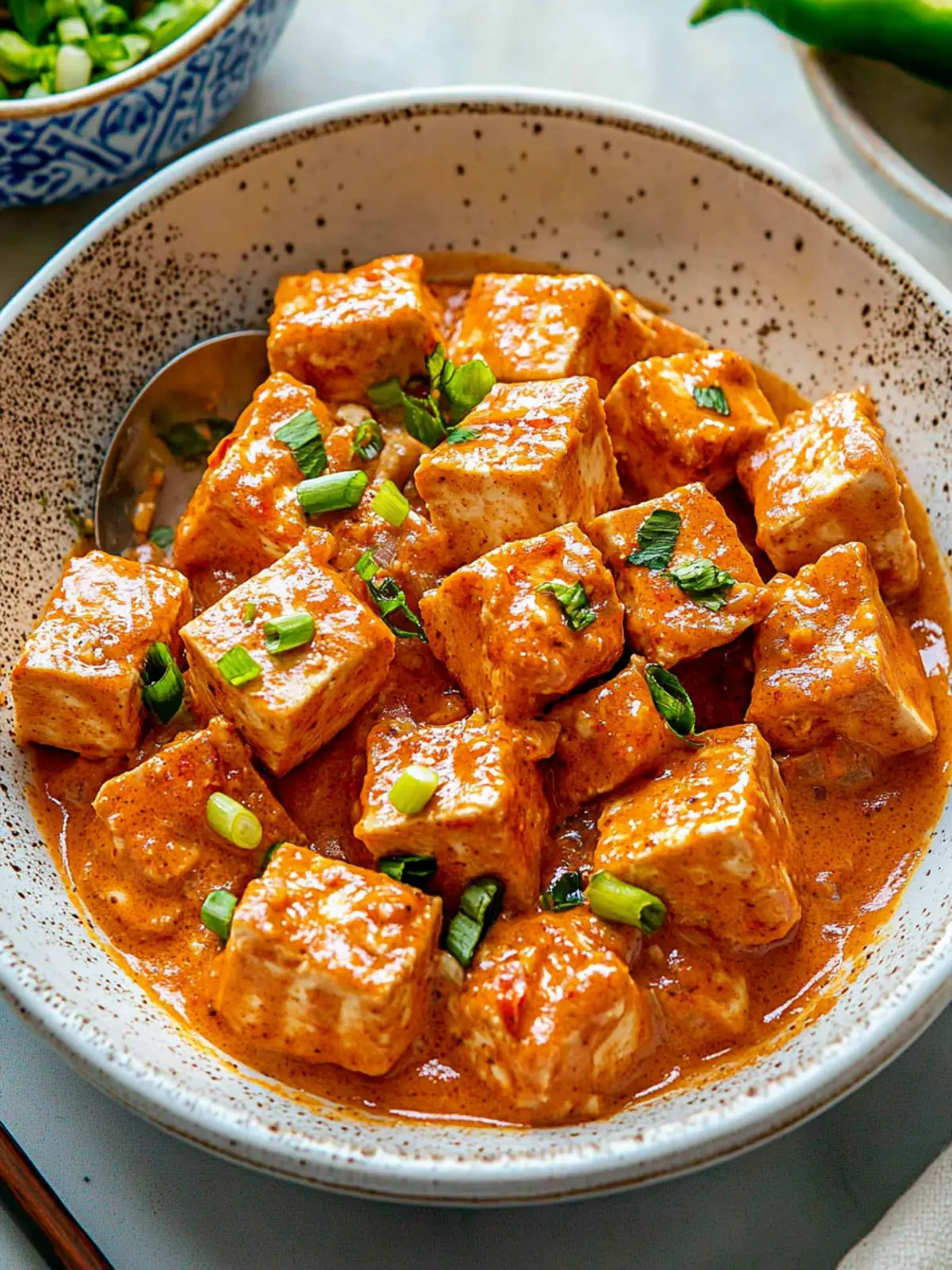 Spicy Tofu with Creamy Coconut Sauce