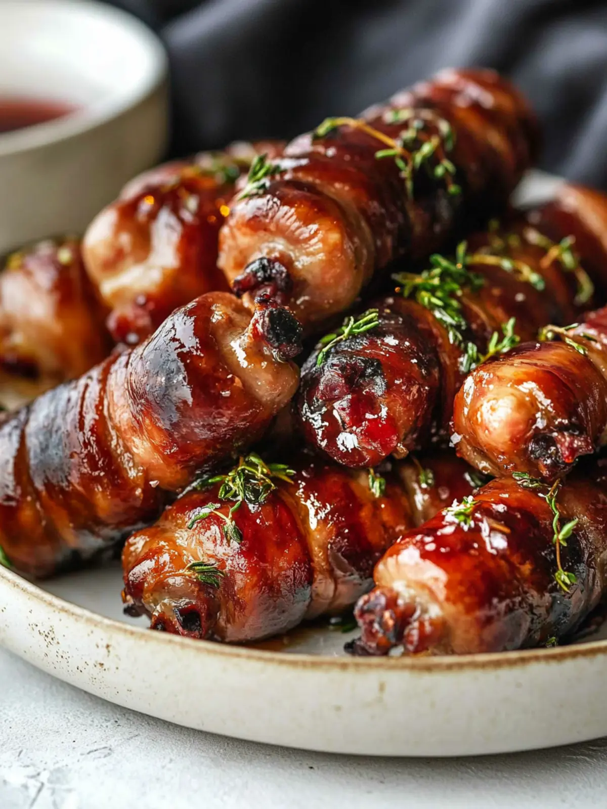 Sticky Pigs in Blankets with Maple & Sage Magic 3 Sticky Pigs in Blankets